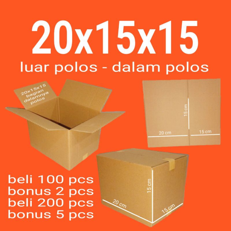 

Kardus Packing Karton Box Polos Ukuran 20x15x15