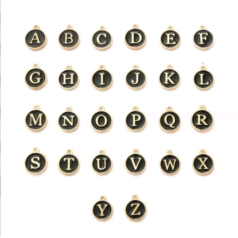 Liontin Titanium emas Huruf A-Z