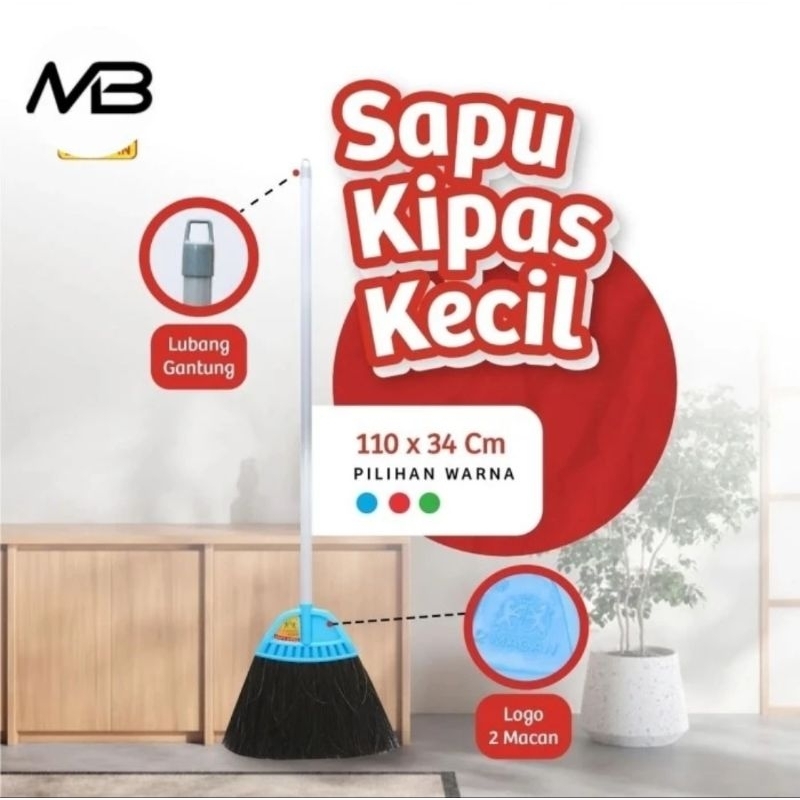 Sapu Kipas Kecil Lantai Ijuk Kipas Kecil 2 Macan Asli