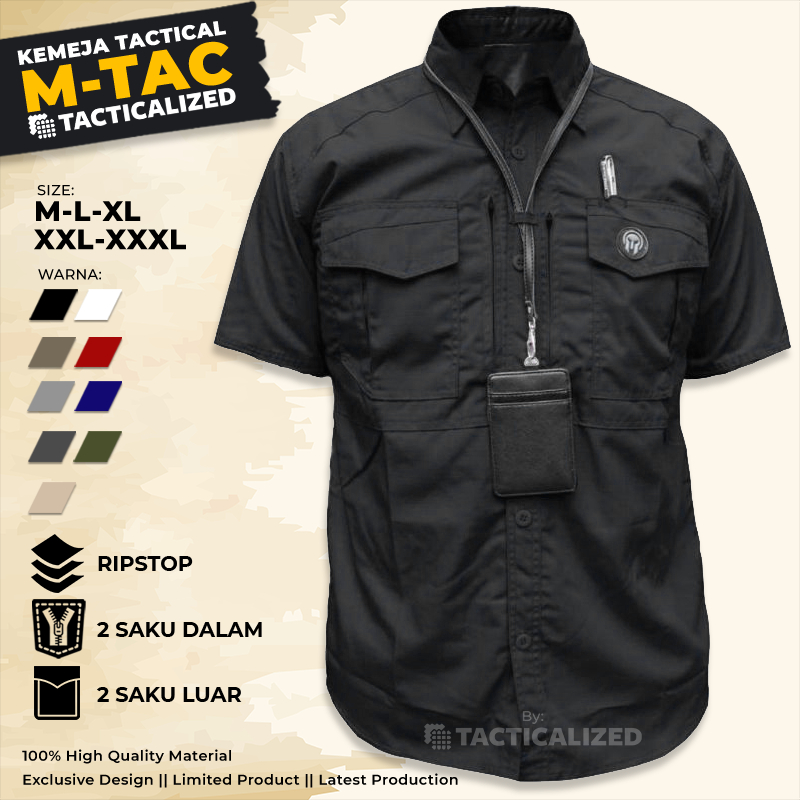 Tactical Pria Lengan Kemeja Tactical Pria Lengan Pendek Ripstop Baju Kerja Lapangan