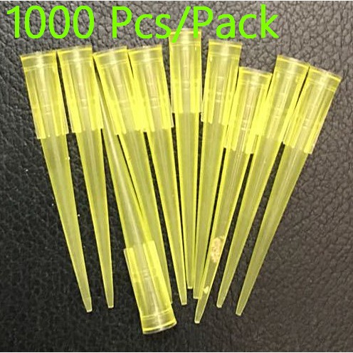Yellow Micro Pipette Tips 2-200 uL, Pack of 1000 Pcs/Mikropipet Tip/Yellow & White Tips Lab
