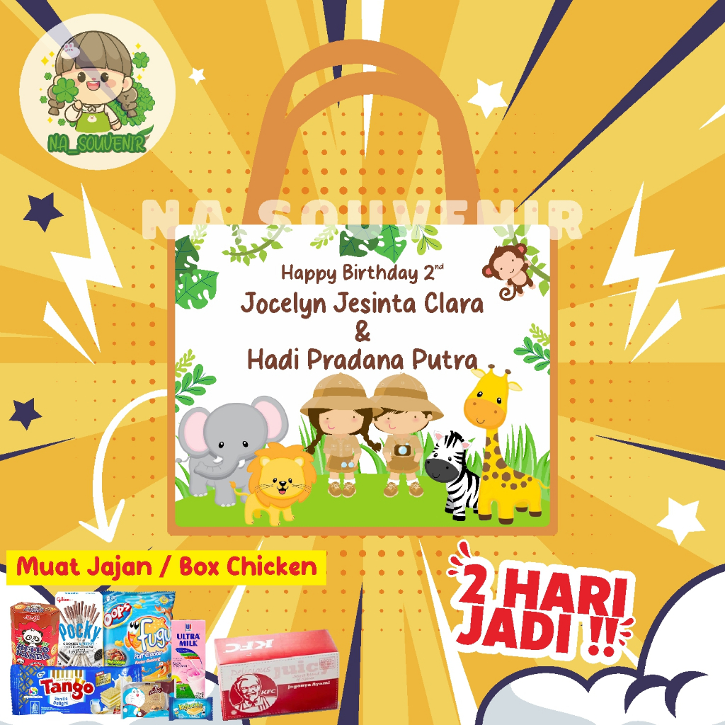 

Tas Ulang Tahun/goodiebag ultah/tas ultah tema animal