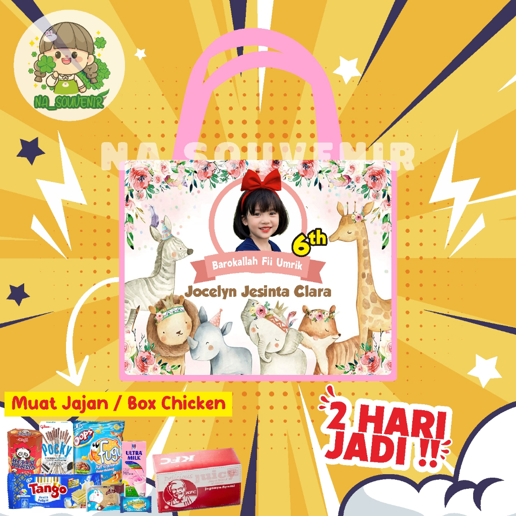 

Tas Ulang Tahun/goodiebag ultah/tas ultah tema animal