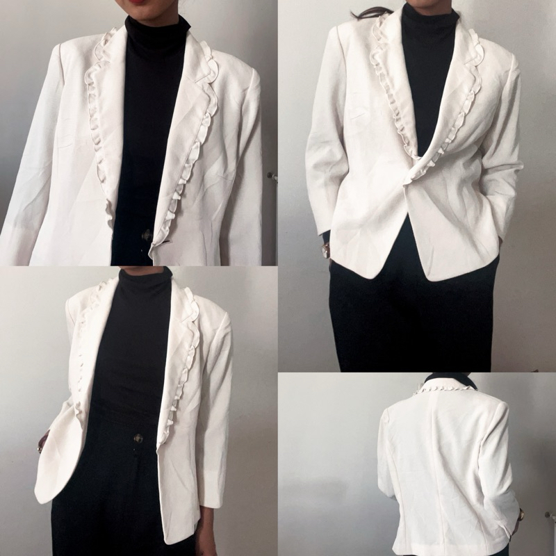 jas putih formal vintage preloved by @colft._