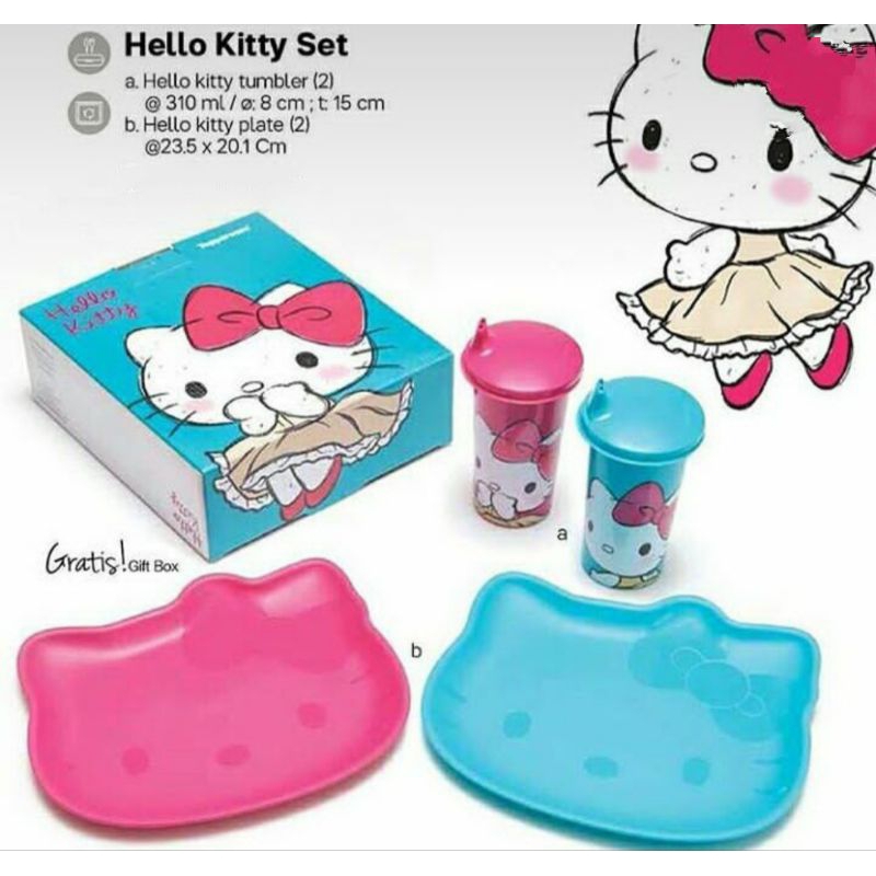 TUPPERWARE TEMPAT MAKAN HELLO KITTY SET