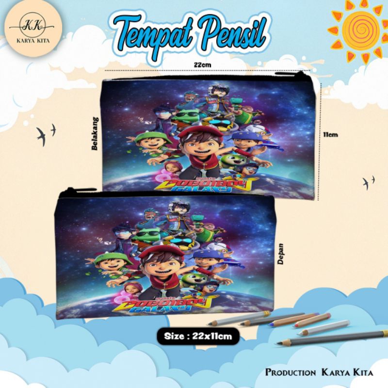 

tempat pensil/kotak pensil karakter anak BOBOY BOI bahan import kualitas premium