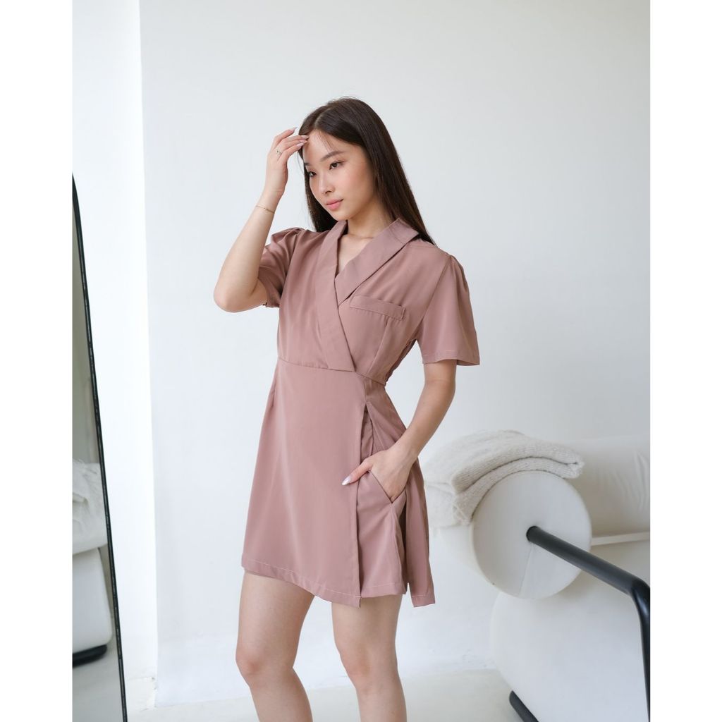 One Set Setelan Safira Simple Elegan - Kode 2148 | Jumpsuit Dress Mini Dress