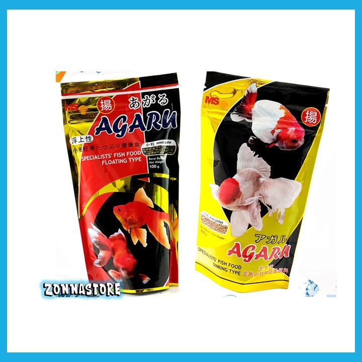 AGARU Pelet Makanan Ikan Hias Mas Koki Floating Type Mengambang Sinking Type Tenggelam 100G