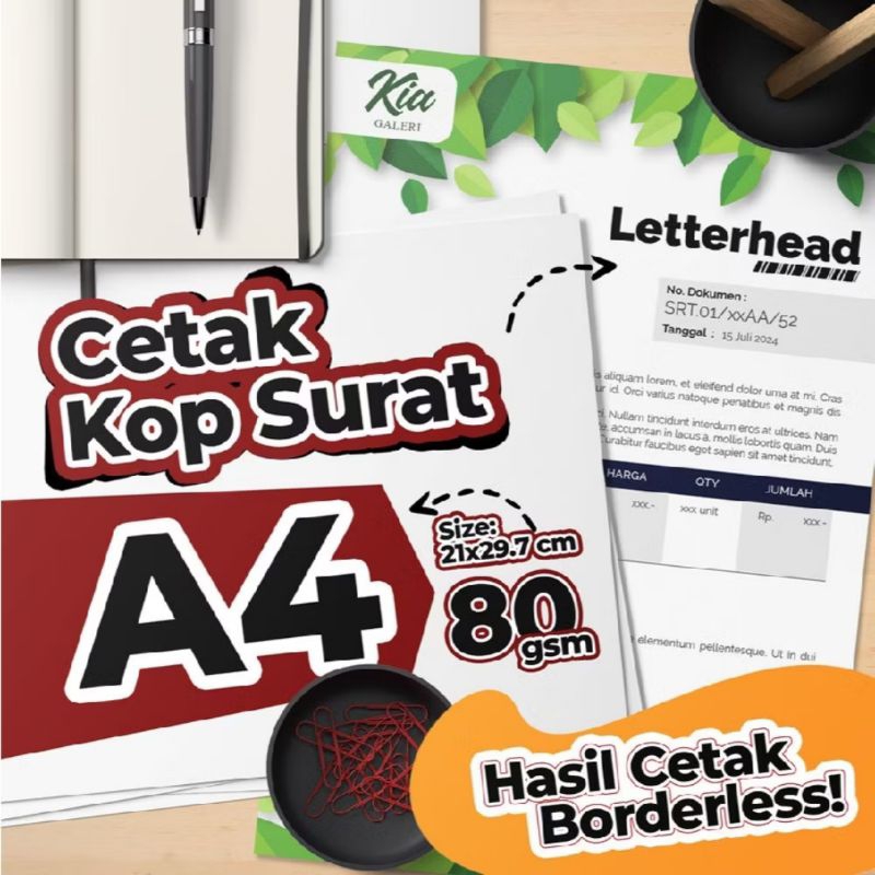 

Kop Surat A4 HVS 80 gsm Fullcolor per 15 rim