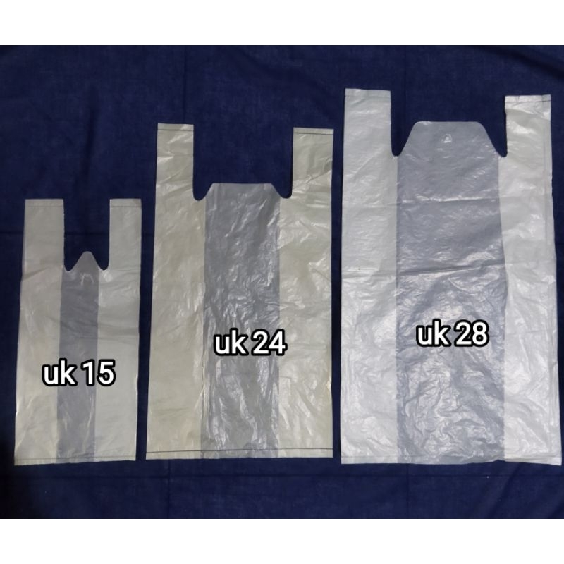 (Isi 1 Kg) Kantong Kresek kiloan timbangan Los KW Natural uk 15 24 28 kresek kecil tanggung besar pu