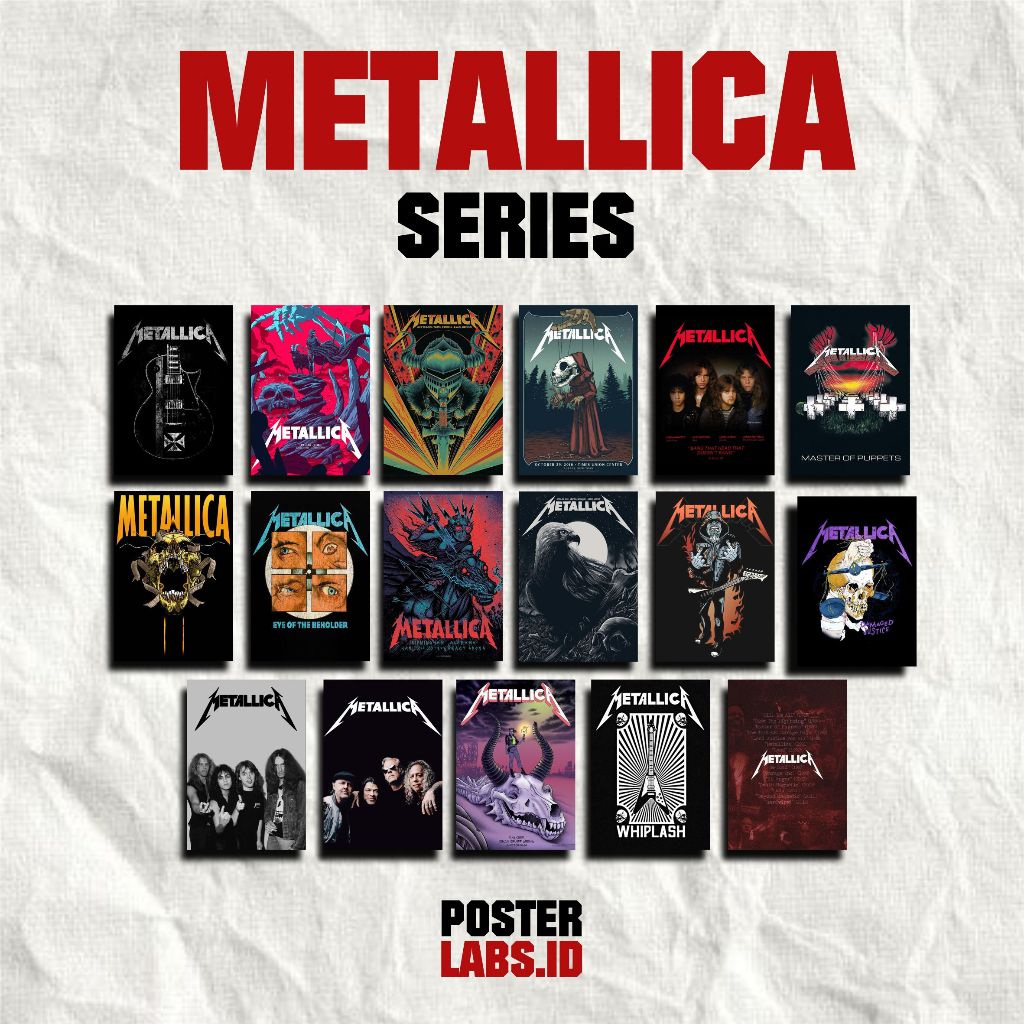 POSTER BAND SERIES METALLICA | HIASAN DINDING | UKURAN A5,A4,A3