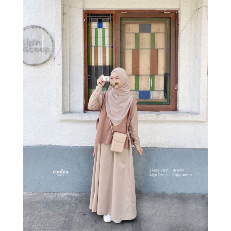 Elmina ZEINA Vest Outer Long Cardigan Rompi Wanita Tanpa Lengan