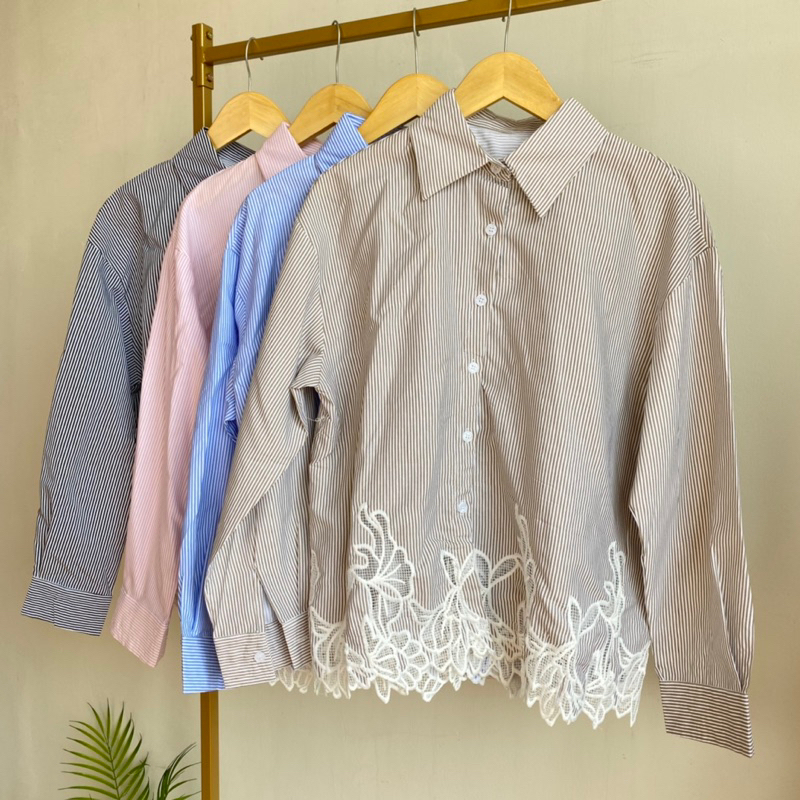 Ellen Shirt / Baju Atasan Brokat Wanita Import