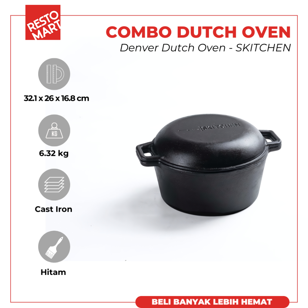 Combo Dutch Oven / Denver Dutch Oven SKITCHEN Cast Iron (2291110)(F9)
