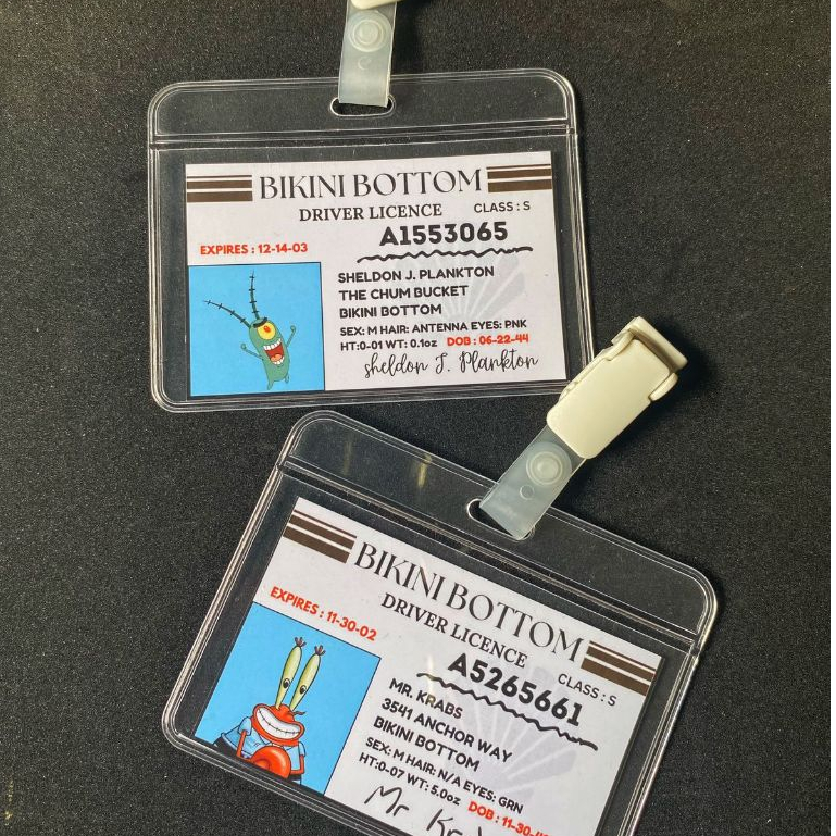 Bikini Bottom Driving Licence Spongebob Fake Replica ID Card Prop Funny