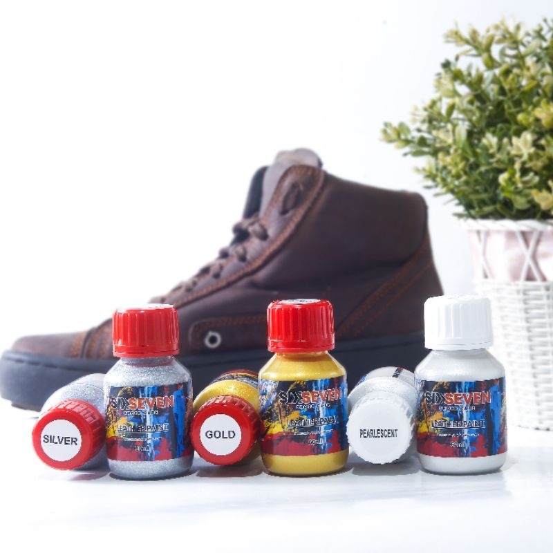 Cat Sepatu Tas Canvas / Leather Paint Gold Silver / Repaint Nubuck Kulit Canvas Suede