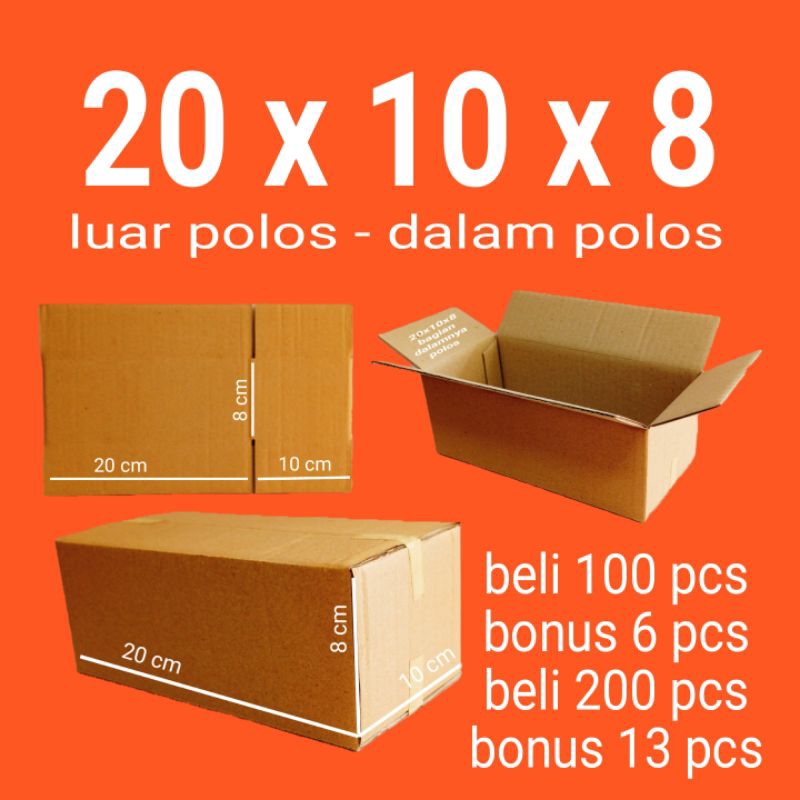 

Kardus Packing Karton Box Polos Ukuran 20x10x8