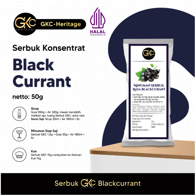 

Bubuk Sirup GKC (Rasa Blackcurrant) Bisa dijadikan Bahan Baku Minuman & Makanan.