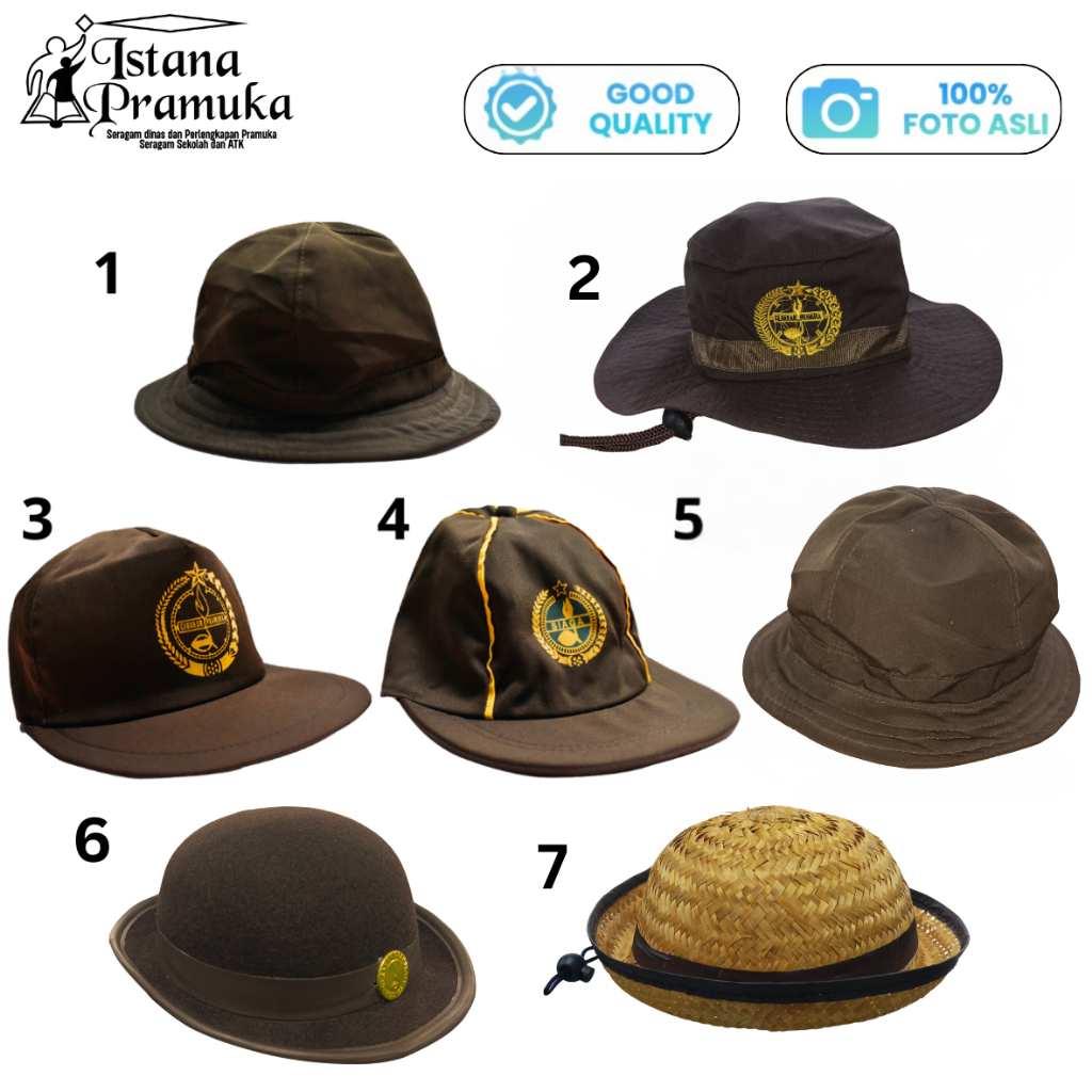 Topi Pramuka Pria Wanita Siaga/Penggalang/Penegak/Pembina - Istana Pramuka Gelora