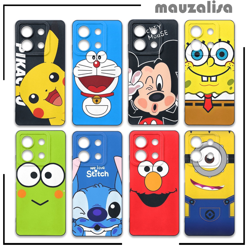 Casing Case Xiao-mi Redmi Note 13 13c 4G 12 12c 5G Pro Motif Karakter Softcase Gambar kartun Lucu