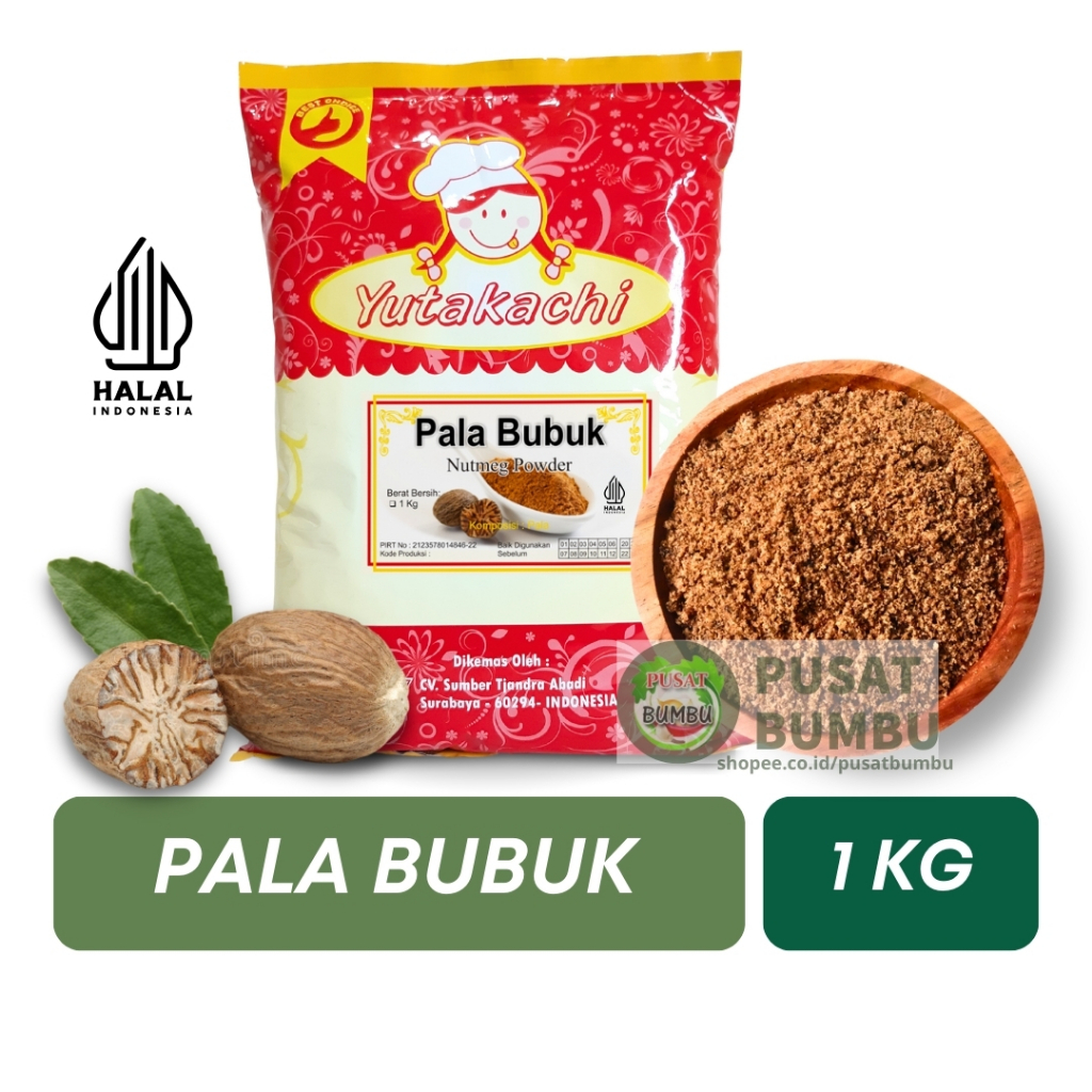 

Pala Bubuk Super 1Kg Yutakachi / Murni Pala Bubuk /Pusat Bumbu/Bumbu Masak