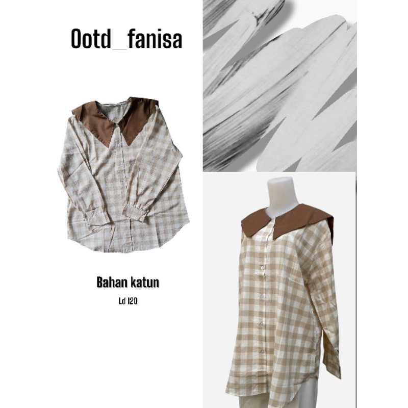 Kemeja vest Korea| atasan wanita motif kotak kotak