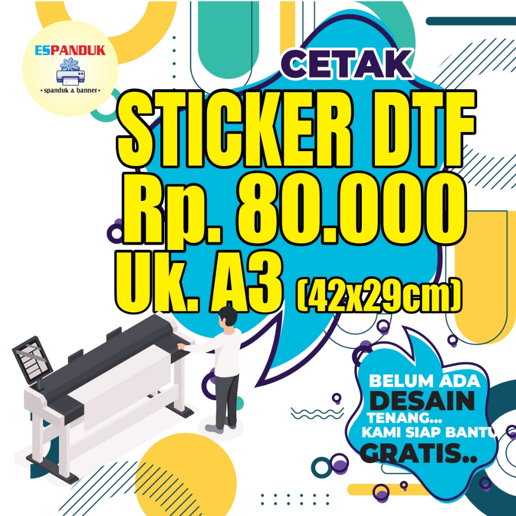 

Print Stiker DTF | Custom | Rp. 80.000 Per A3(29x42cm) | Bagus, Murah & Cepat