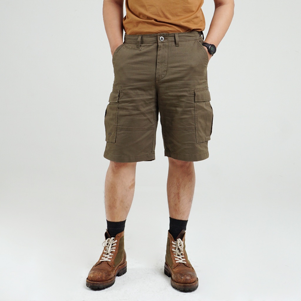 Celana Original MGEE - Celana Cargo Pendek Pria Original MGEE Rows 009 Dark Olive CKPS