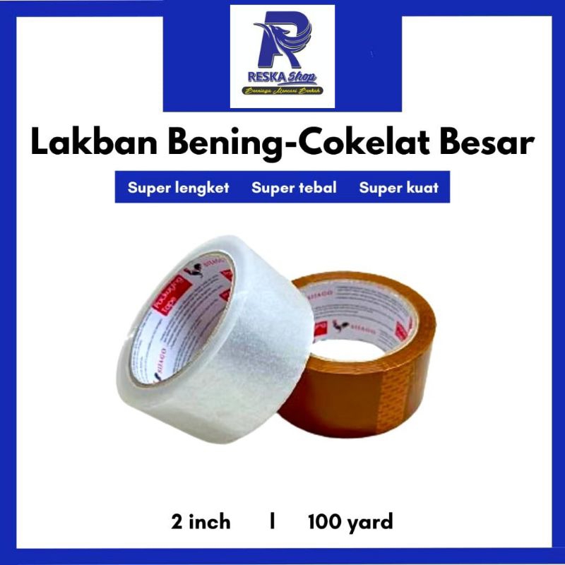 

Paket 6 Roll Lakban Solatip 2 inch x 100 yard Lengket kuat