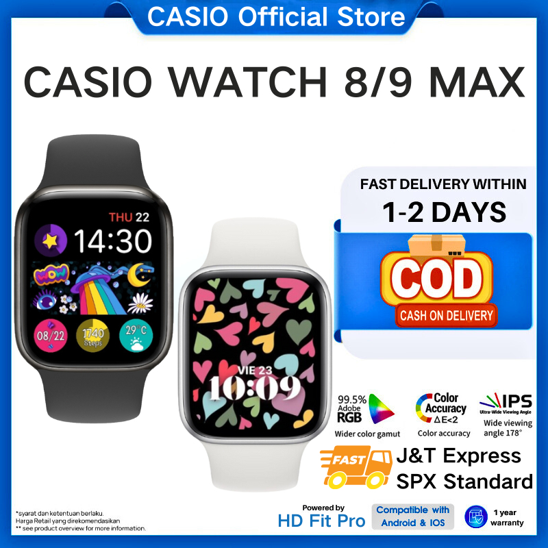 【100％ Asli】CASIO Watch 9 Pro Max Smartwatch Series 9 2.1" HD Touch Screen Bluetooth Call Custom Wall