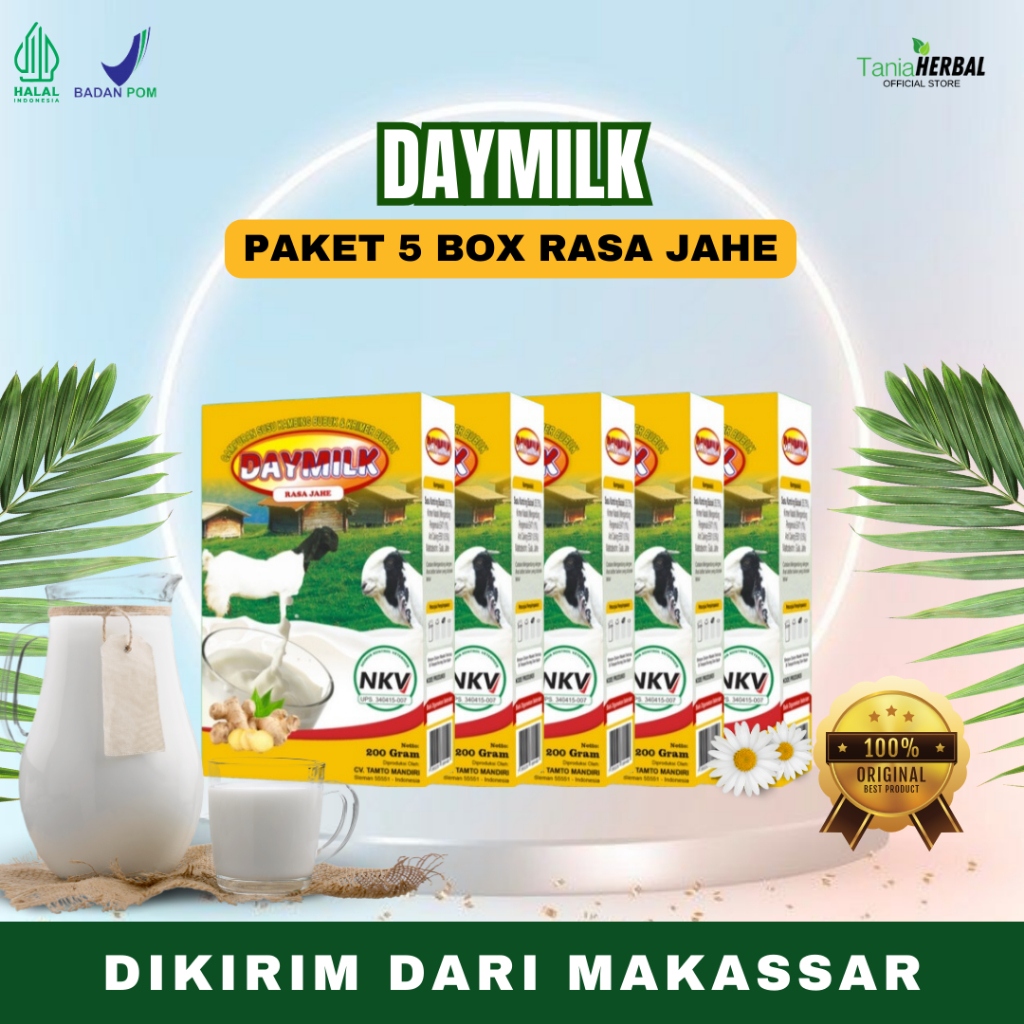 

[PAKET 5 BOX] DAYMILK RASA JAHE - Susu Kambing Etawa Tidak Bau Prengus Membantu Menjaga Daya Tahan Tubuh dan Bantu Jaga Kesehatan Sendi dan Tulang Dikirim Dari Makassar