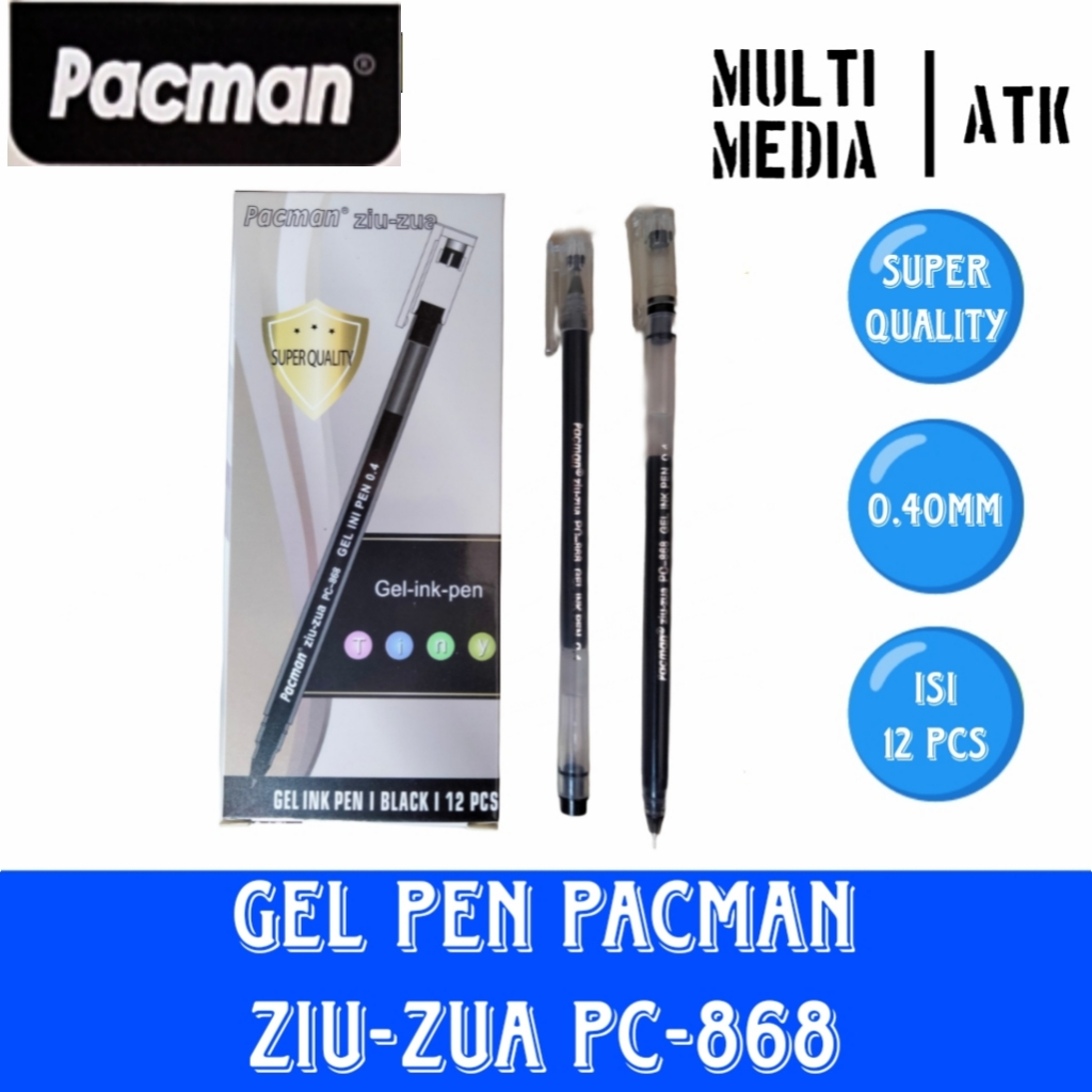 

GEL PEN PULPEN PENA PACMAN ZIU-ZUA PC-868 0.40mm (12 PCS)
