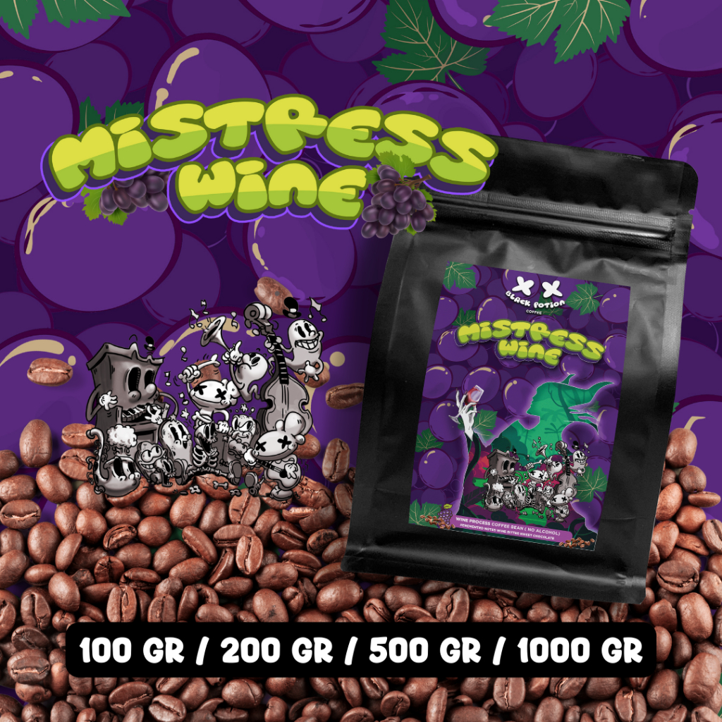 

Mistress Wine Roasted Coffee Bean Biji Kopi BLACK POTION Arabica Gayo ( No Alcohol)