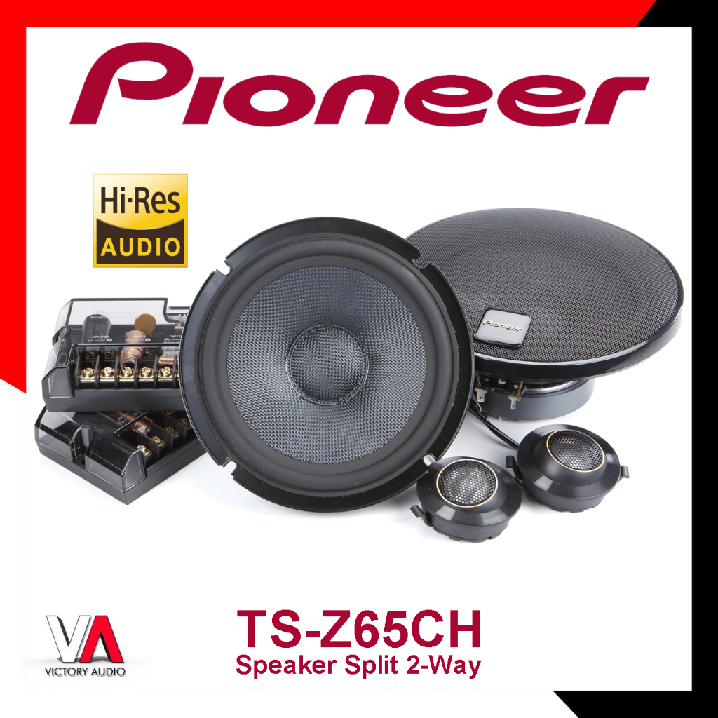 Speaker Split 2-Way Component System Audio Mobil PIONEER TS-Z65CH 6.5 Inch Mid Bass + Tweeter + Cros