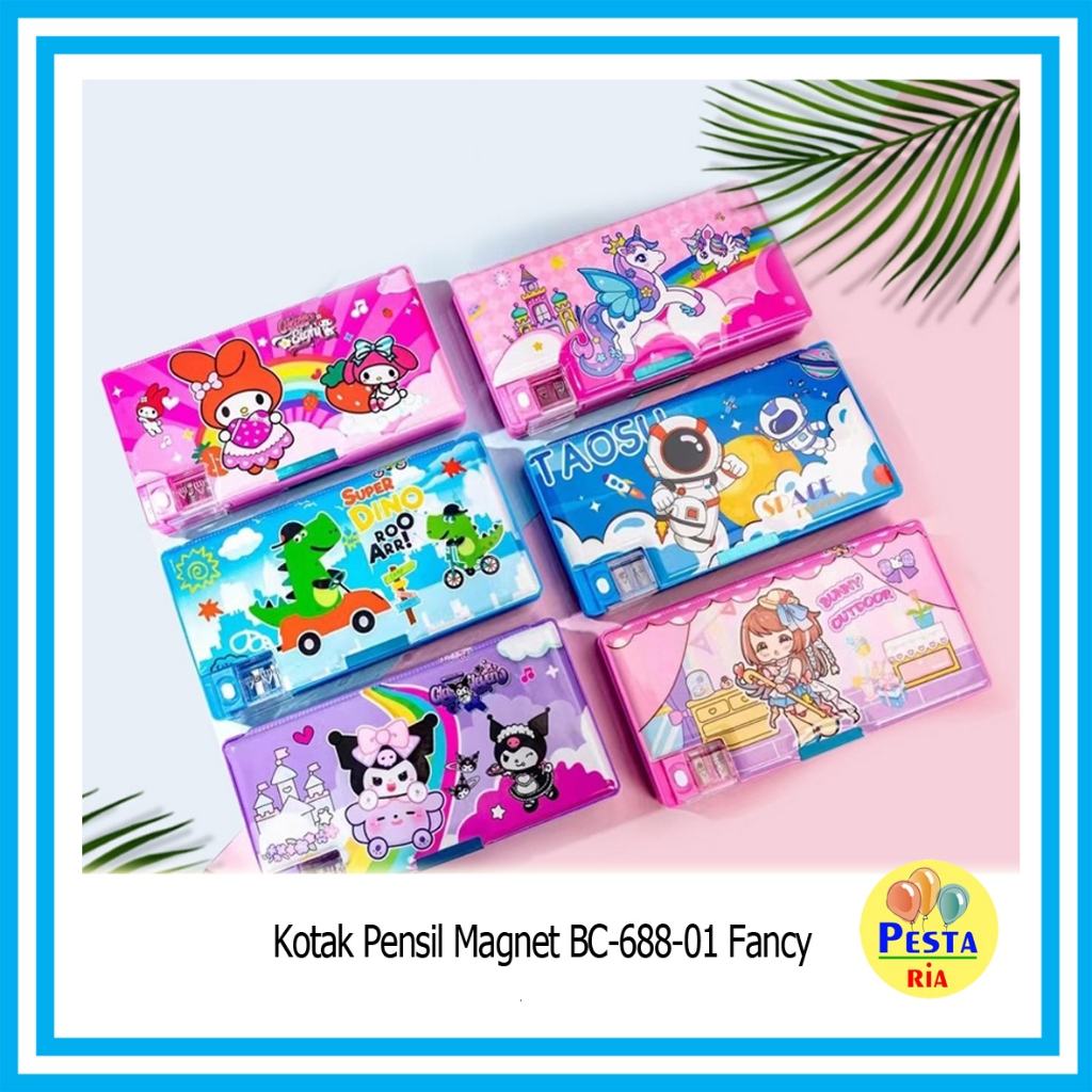 

Murah!! (1Pcs) Kotak Pensil Magnet Jumbo Karakter+Rautan, tempat pensil, tepak sekolah