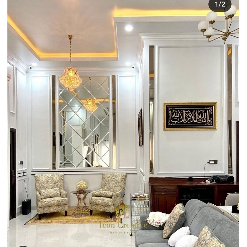 KACA CERMIN BEVEL TEBAL 5MM KOTAK/KACA CERMIN BEVEL DEKORASI RUANG TAMU