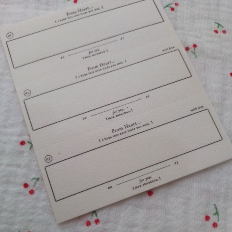 

OURS Letterpress Sample