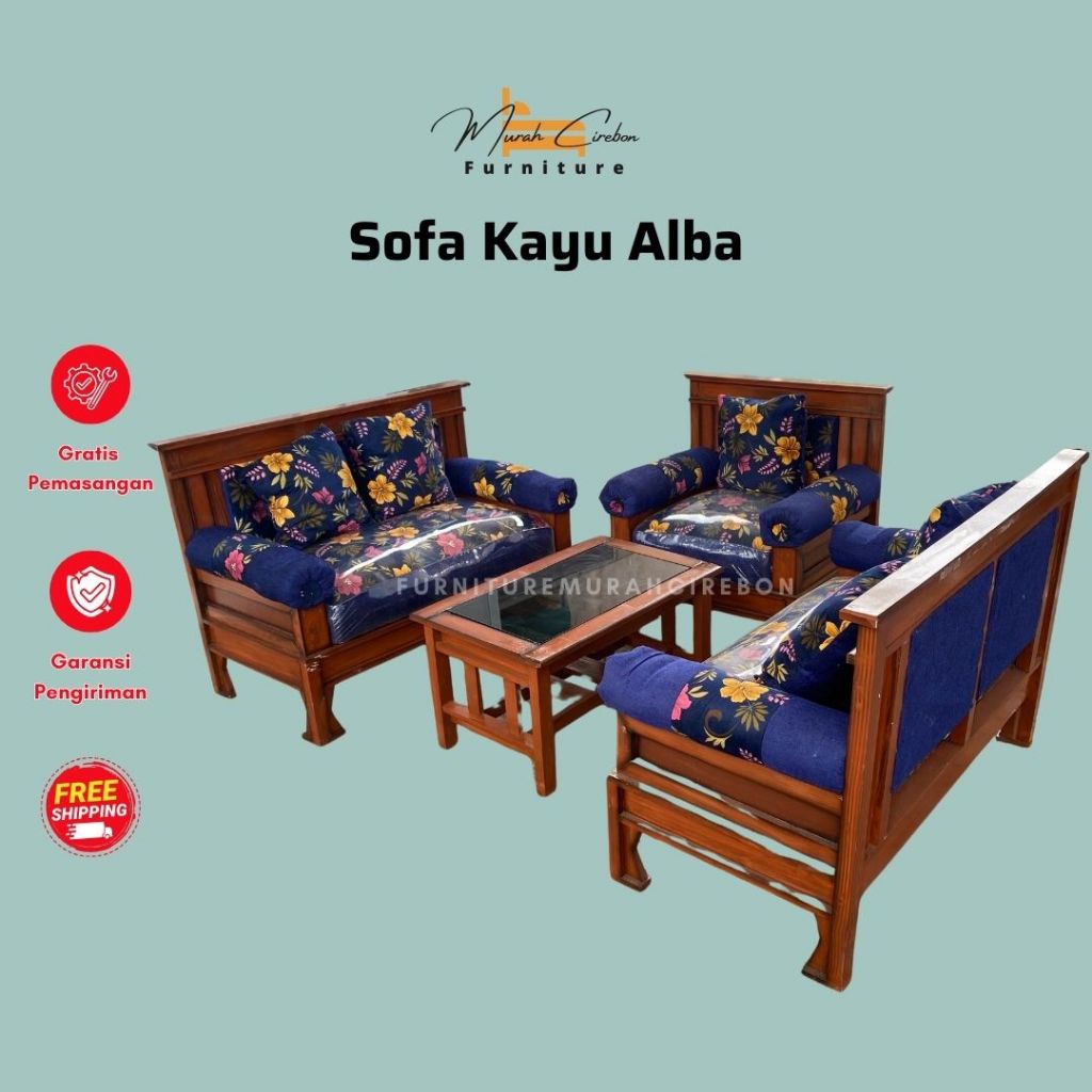 Kursi Kayu Minimalis 221 - Kursi Ruang Tamu Full Set - Sopa Tamu Murah