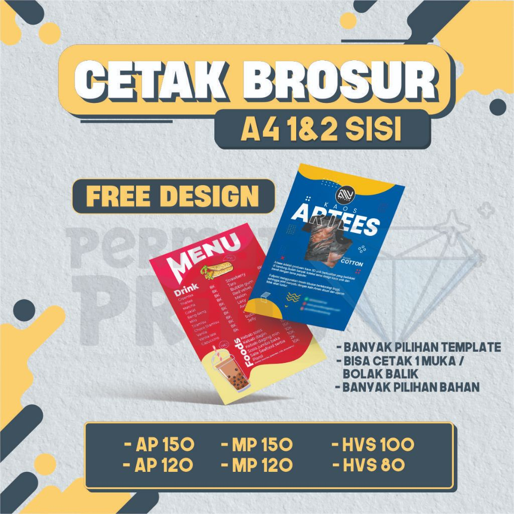 

Print Brosur Promosi Ukuran A4 [Cetak Bolak Balik] Free Design / Brosur Lipat Premium Murah