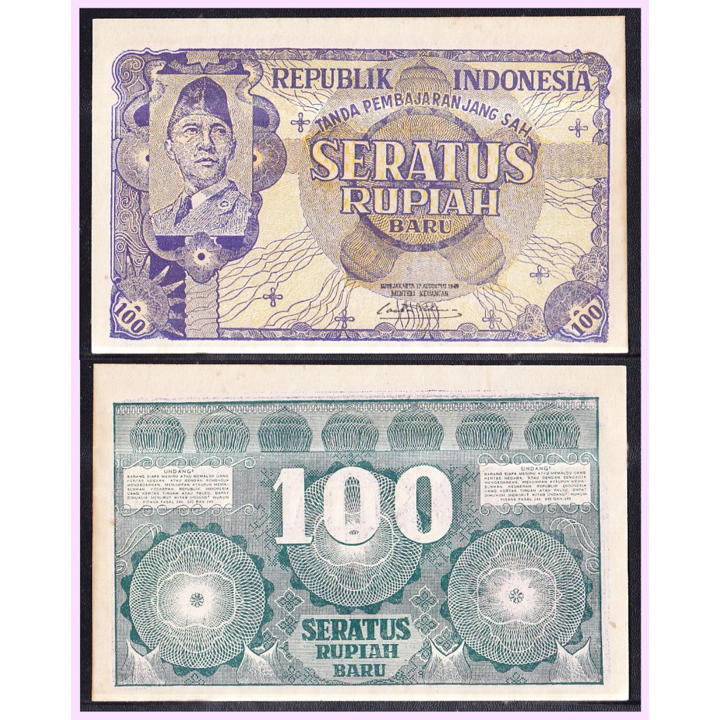 Uang kuno 100 rupiah tahun 1949 ORI-baru