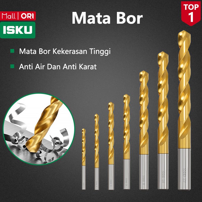 ISKU Mata Bor Beton HSS Memutar Bor Mata Bor Baja Kecepatan Tinggi Twist Drill Bit 3MM - 12 MM Untuk