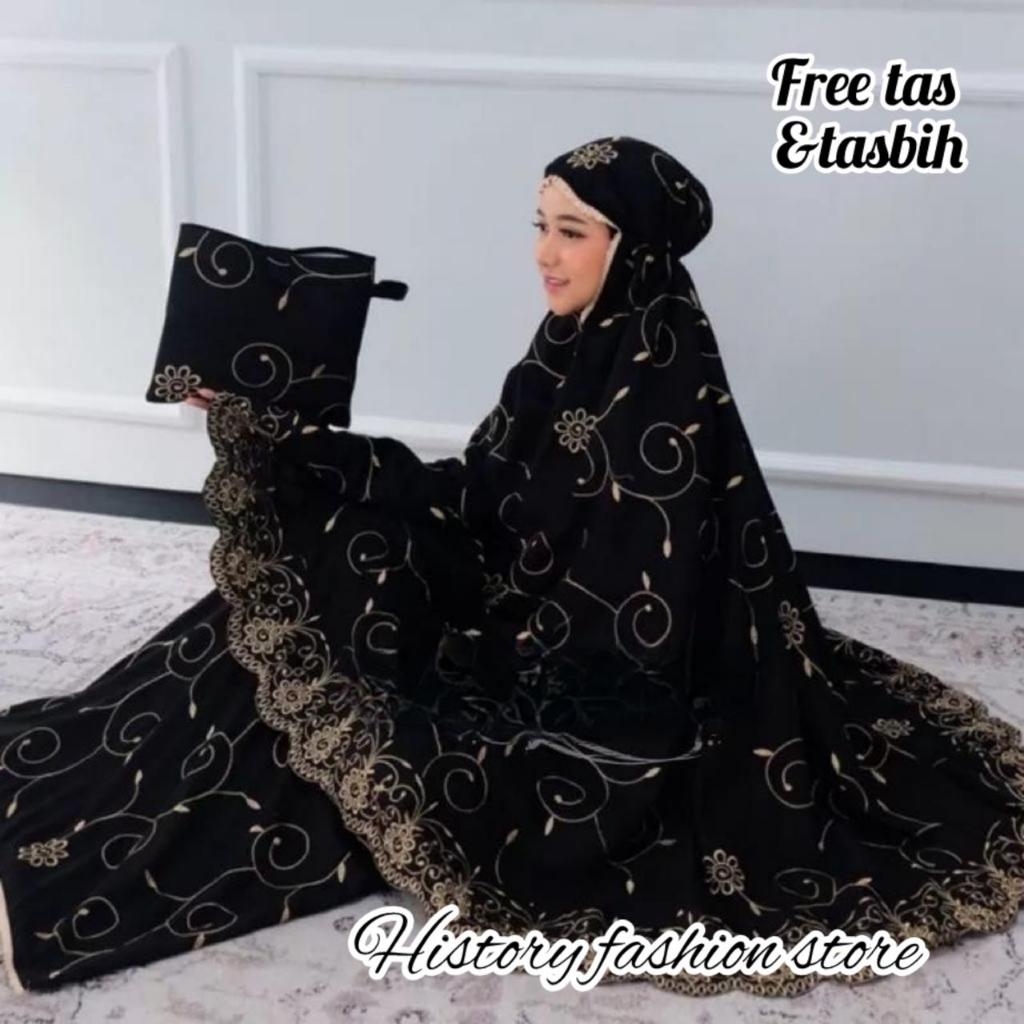 Mukena Dewasa Remaja Bordir Renda Sholat Travel Premium Viral Elegan Mewah Nyaman Parasut Flowly Awe