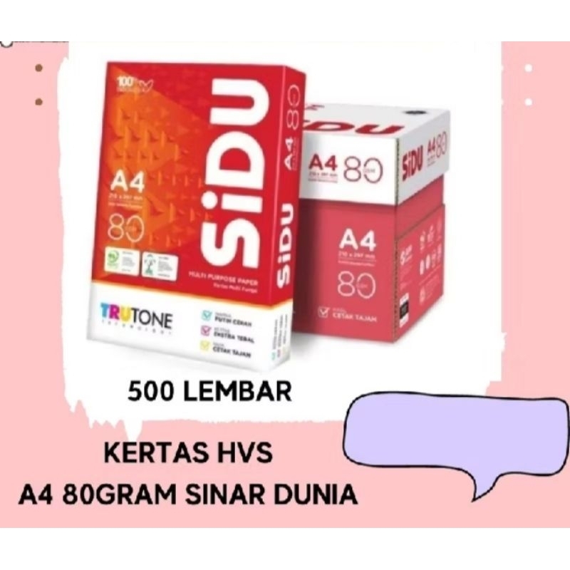 

Kertas HVS Sinar Dunia A4 80gr (1 rim)