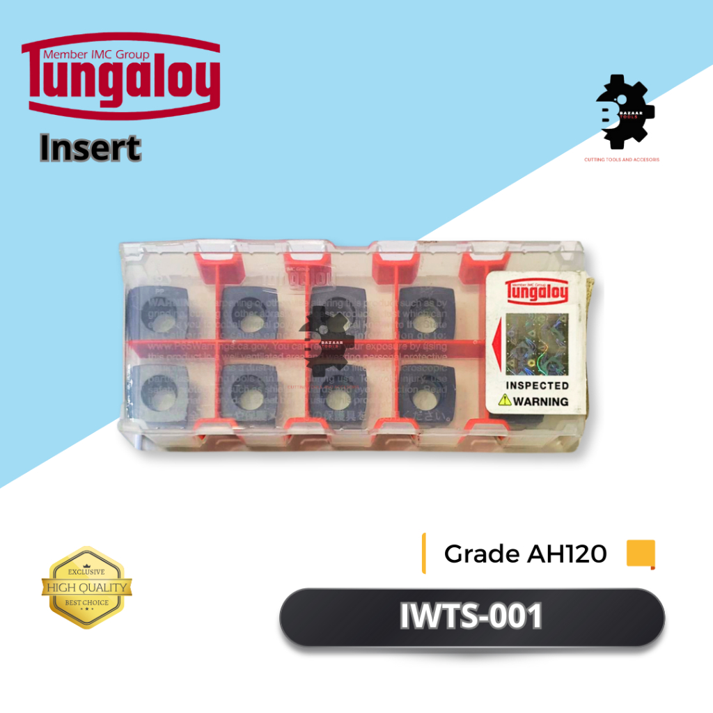 Insert IWTS-001 / Grade AH120 - Merk Tungaloy - Insert Pahat Bubut - Pisau Pahat - Baru - Original -