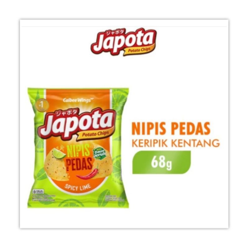 

Japota Nipis Pedas 68 gr Keripik Kentang
