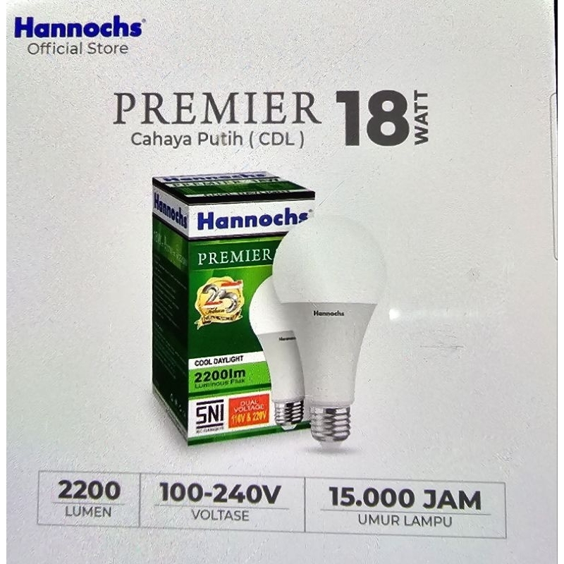 HANNOCK LAMPU LED PREMIER 18W CAHAYA PUTIH