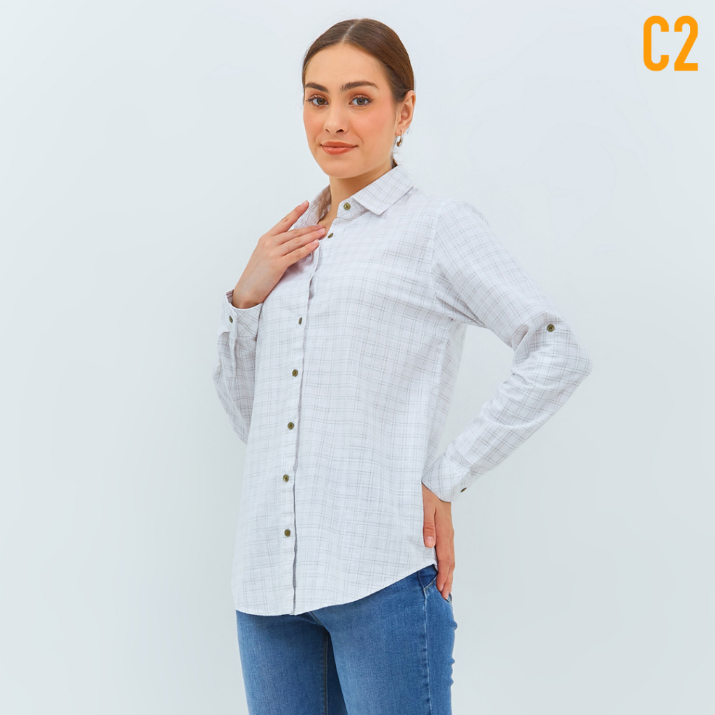 C2 Kraova White Kemeja Casual Wanita