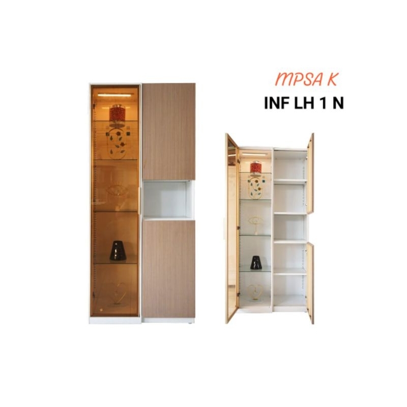 lemari hias 2p kaca - lemari hias pelat besi kaca