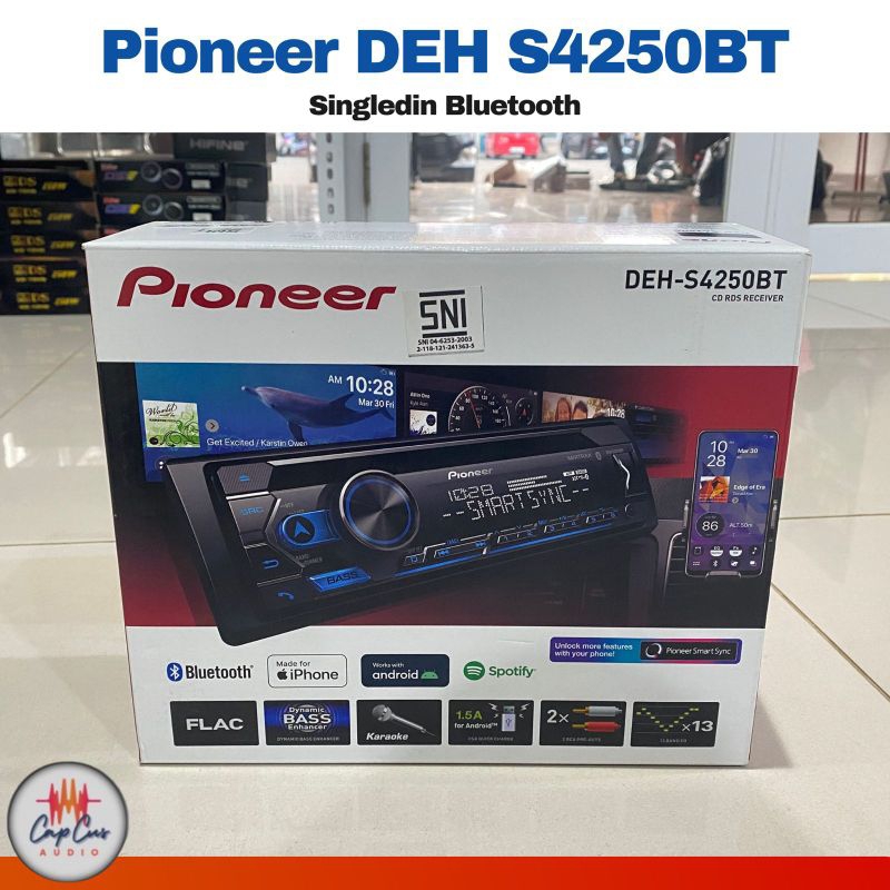 HEAD UNIT PIONEER DEH-S4250BT / S 4250 BT / S4250 BT BLUETOOTH TAPE SINGLE DIN PIONEER