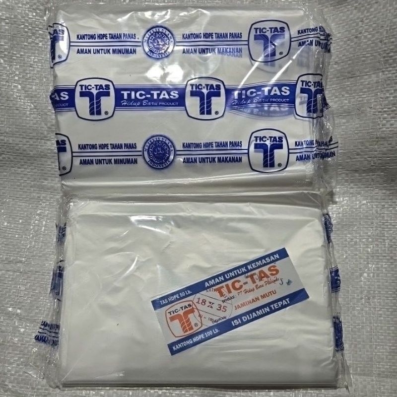 Plastik HDPE butek tic tas 18 x 35 ( TIC TAS )
